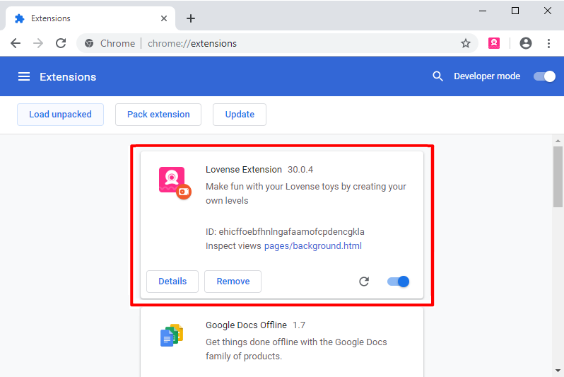 Lovense Extension in List